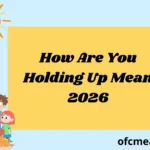 How Are You Holding Up Mean 2026