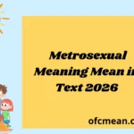 Metrosexual Meaning Mean in Text 2026